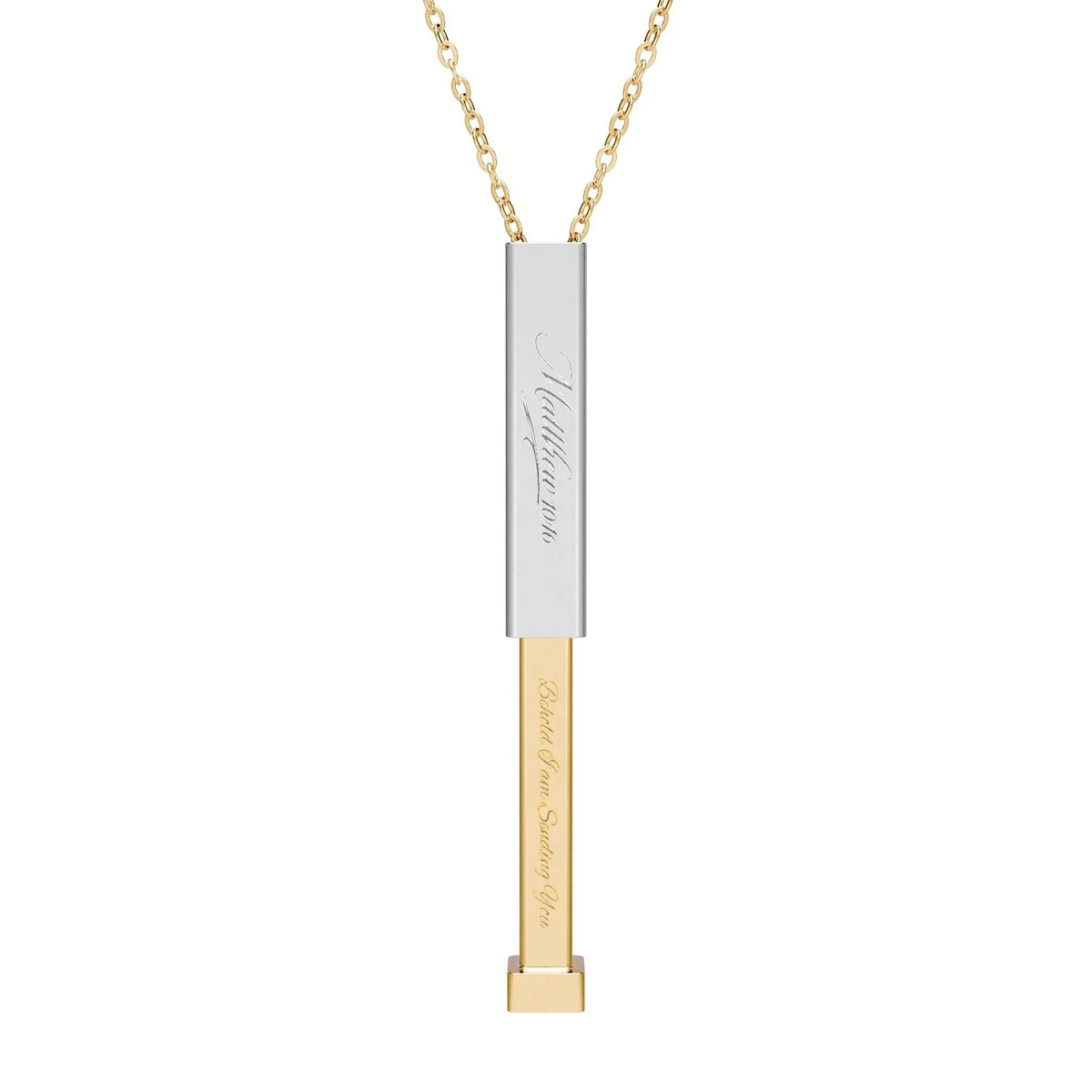 Mathew 10:16 Hidden Message Sliding Bar Necklace Printify
