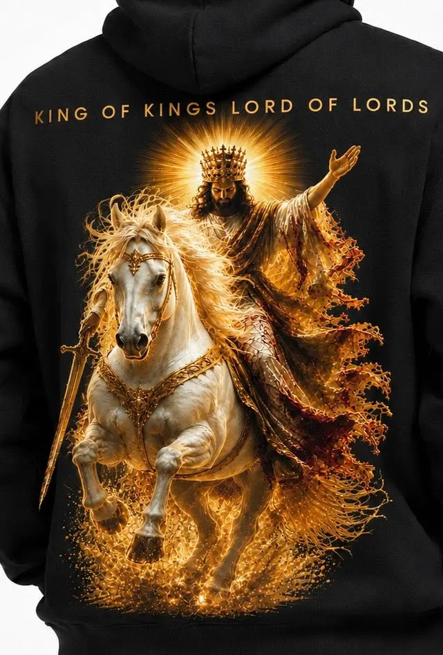 "King of Kings, Lord of Lords" Jesus Graphic Hooded Sweatshirt