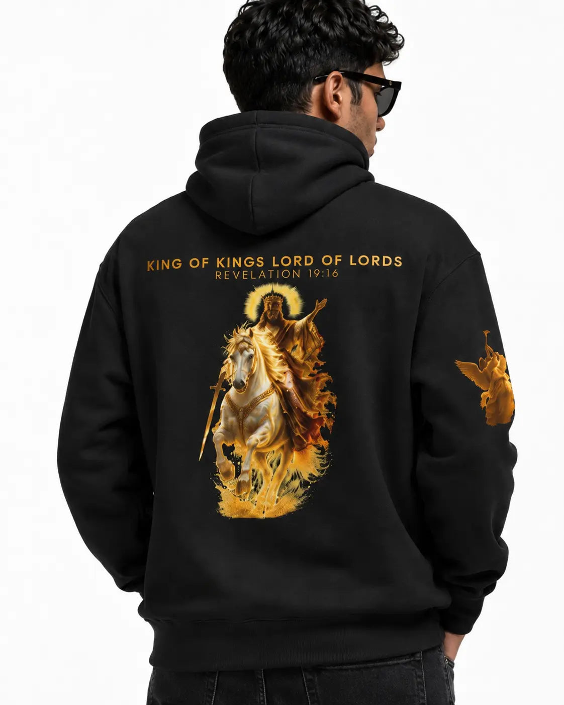 "King of Kings, Lord of Lords" Jesus Graphic Hooded Sweatshirt