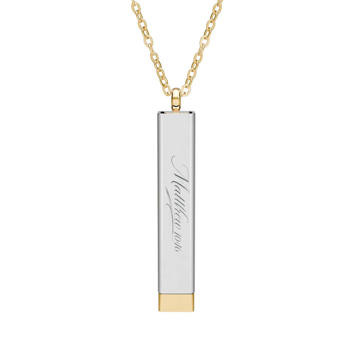 Mathew 10:16 Hidden Message Sliding Bar Necklace Printify