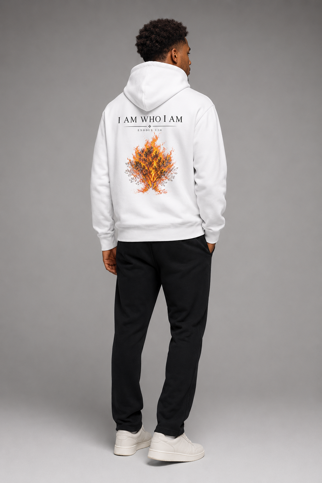 I AM WHO I AM HOODIE WHITE