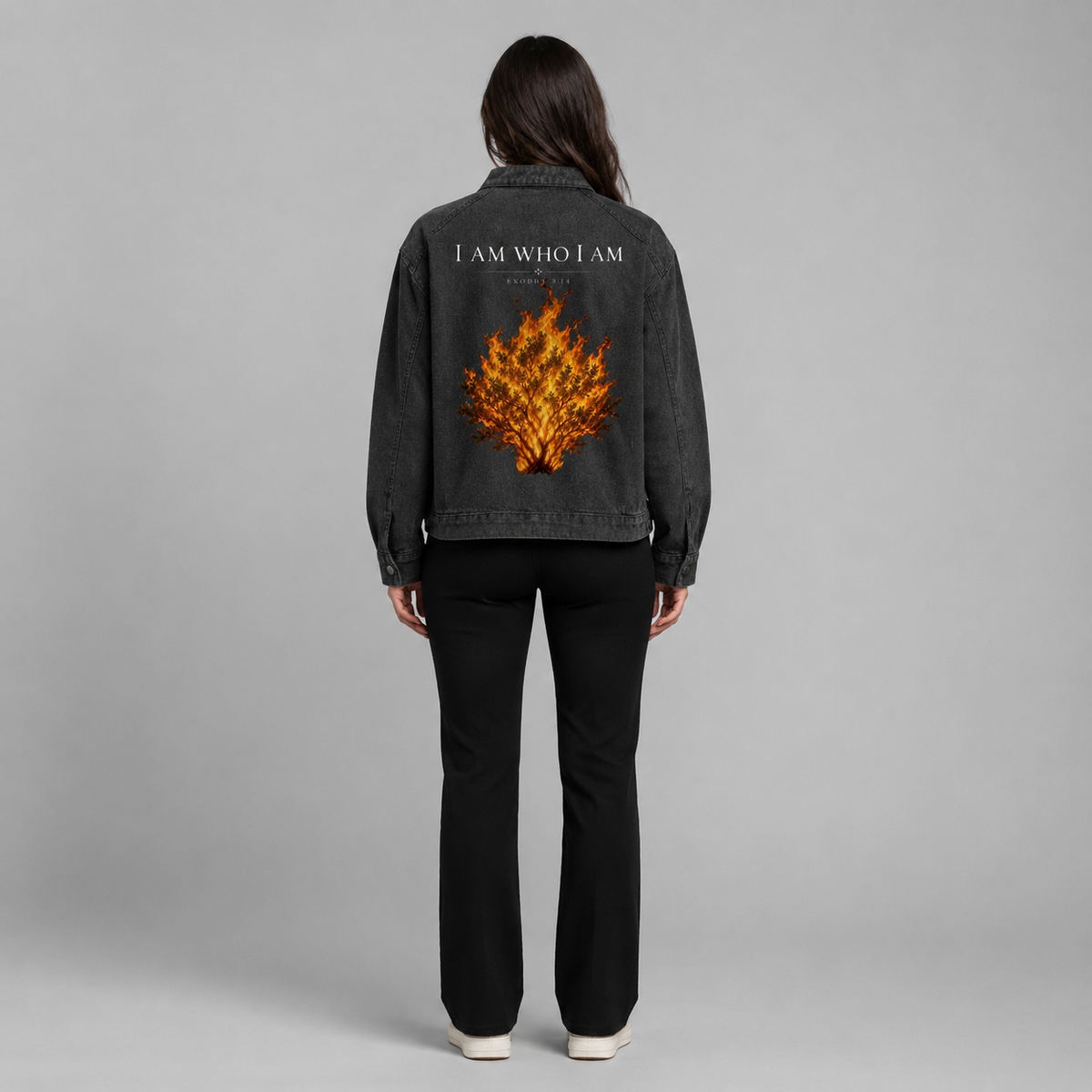 I AM WHO I AM Denim Vintage Washed Jacket