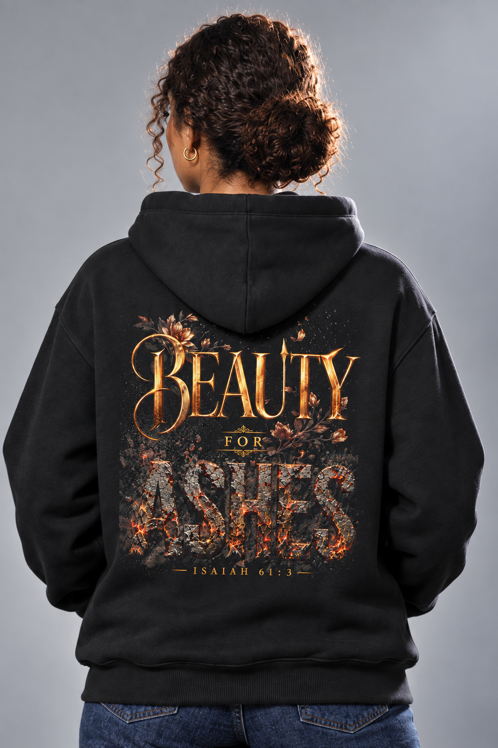Isaiah 61:3 / Beauty for Ashes Hoodie Black