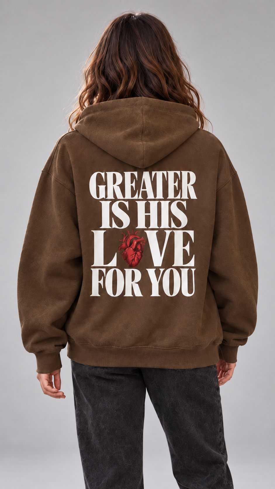 Greater is His Love For You Oversized Fleece Hoodie