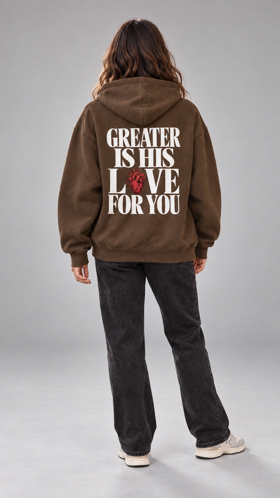 Greater is His Love For You Oversized Fleece Hoodie