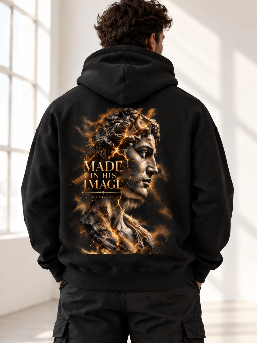 Black Made in His Image Genesis 1:27 hoodie