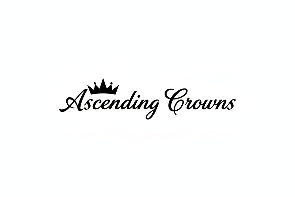 make a cursive logo saying Ascending Crowns